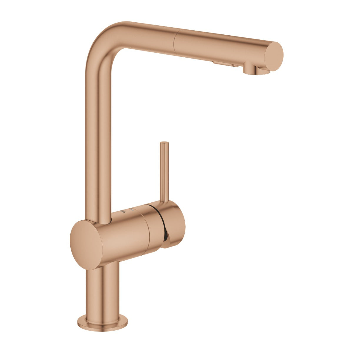 Baterie de bucatarie Grohe Minta, 3/8'', Tip L, dus extractabil, 2 jeturi, pivotanta, limitator, brushed warm sunset - 30274DL0