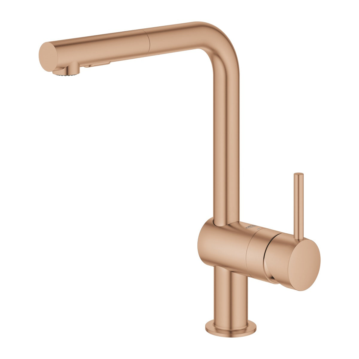 Baterie de bucatarie Grohe Minta, 3/8'', Tip L, dus extractabil, 2 jeturi, pivotanta, limitator, brushed warm sunset - 30274DL0