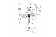 Baterie bucatarie Grohe Startedge, pipa pivotanta, crom, furtune flexibile-30529001