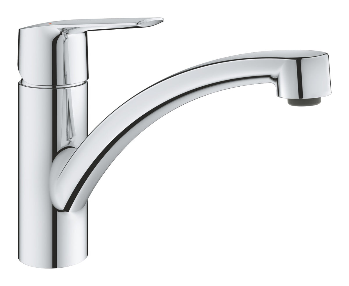Baterie bucatarie Grohe Start, pipa medie, pivotanta, crom, furtunuri flexibile,model 2022-30530002