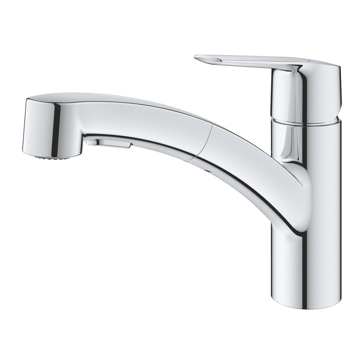 Baterie bucatarie Grohe Start, pipa pivotanta, 2 pulverizari, crom, furtunuri flexibile,model 2022- 30531001