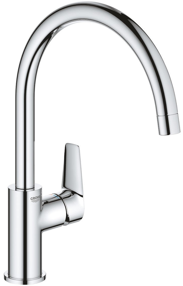 Baterie bucatarie Grohe Bauedge-31367001+robineti coltar de izolare ( 2 x 22018000)