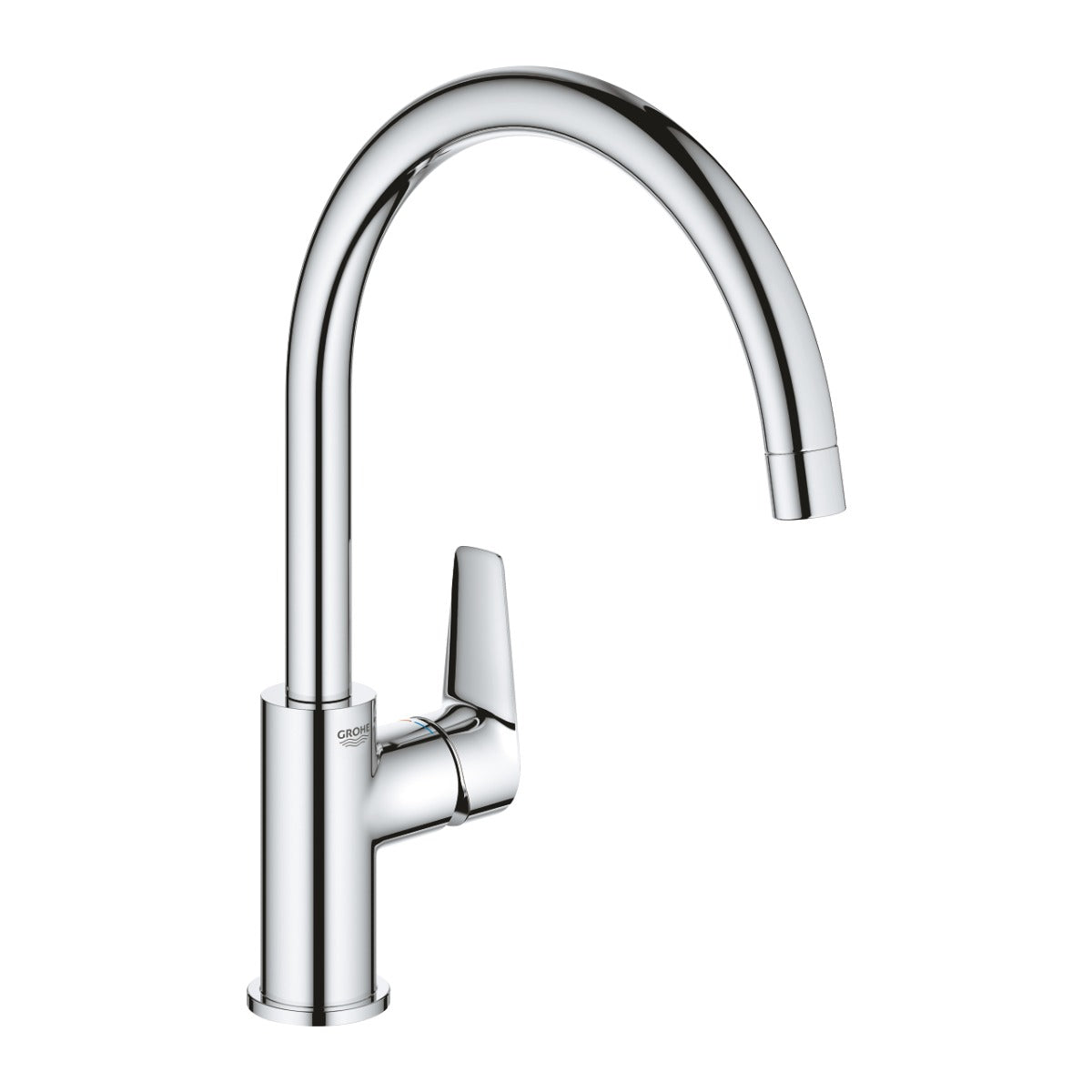 Baterie bucatarie Grohe Bauedge, pipa pivotanta, crom, furtune flexibile-31367001