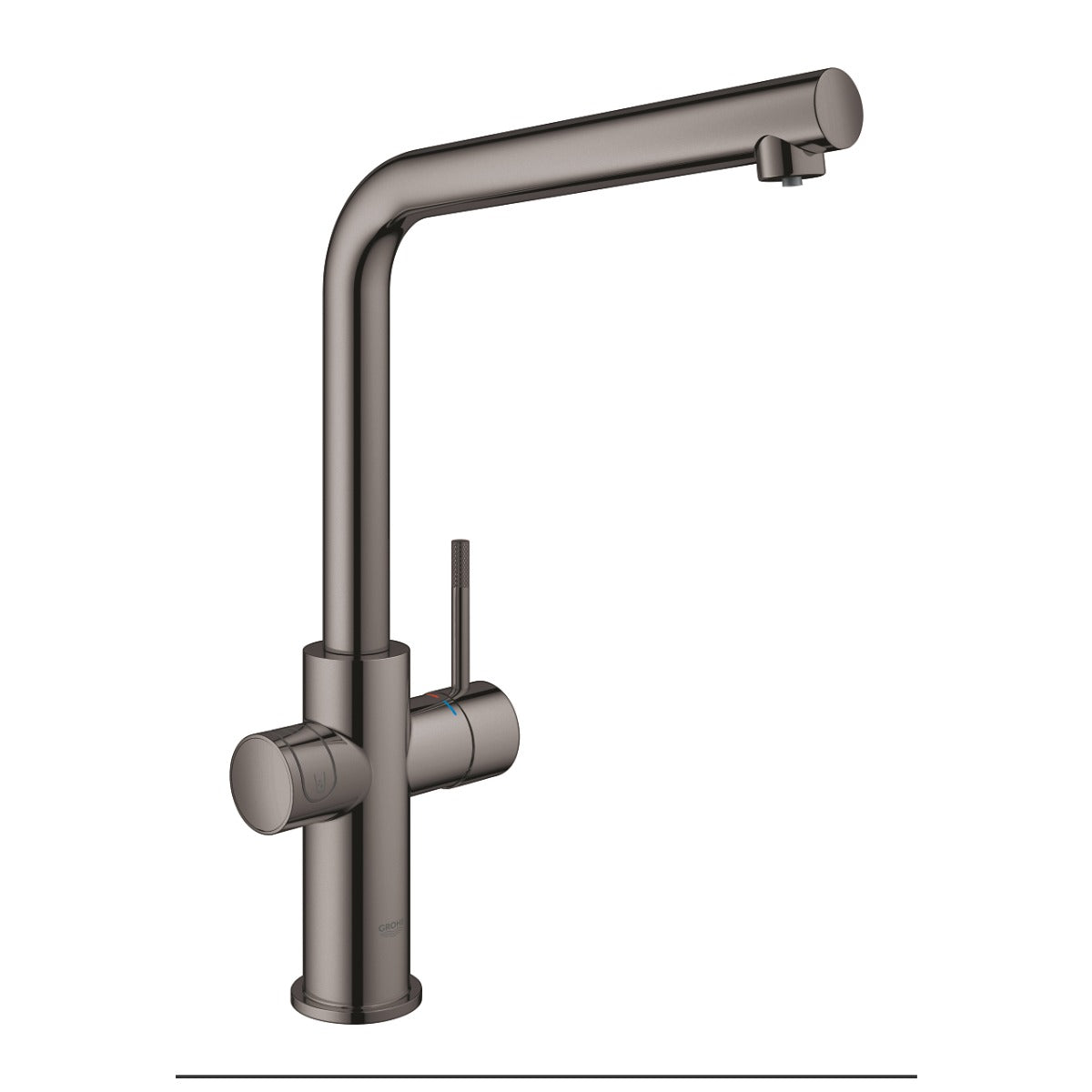 Baterie de bucatarie Grohe Blue Home, pipa inalta, racire, apa carbogazoasa,pivotanta, hard graphite - 31454A01