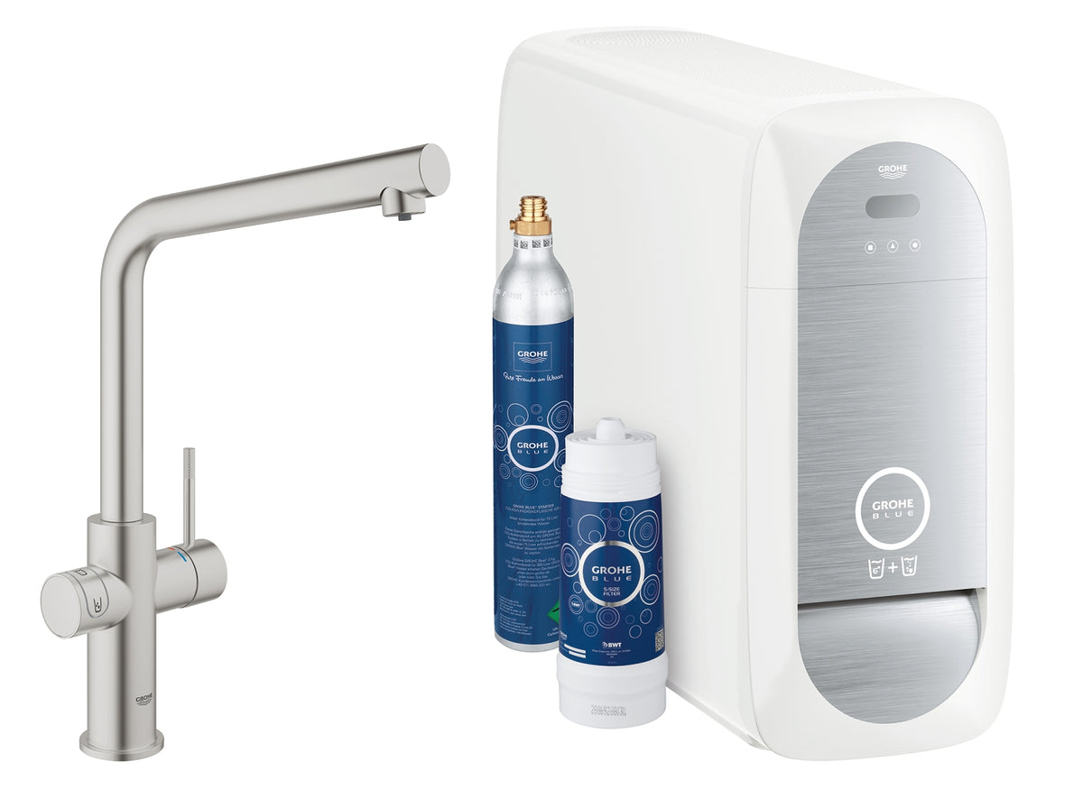 Grohe Blue Home Starter kit pipă tip L supersteel-31454DC0