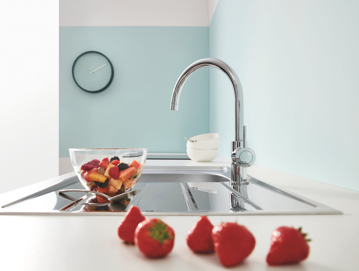 Baterie de bucatarie Grohe Start Classic, 3/8'' pipa inalta, pivotanta, cartus ceramic, monocomanda, crom - 31553001