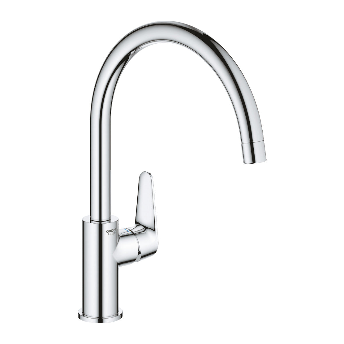 Baterie bucatarie Grohe Start Curve, cartus ceramic, pipa inalta, pivotanta, aerator, crom-31554001