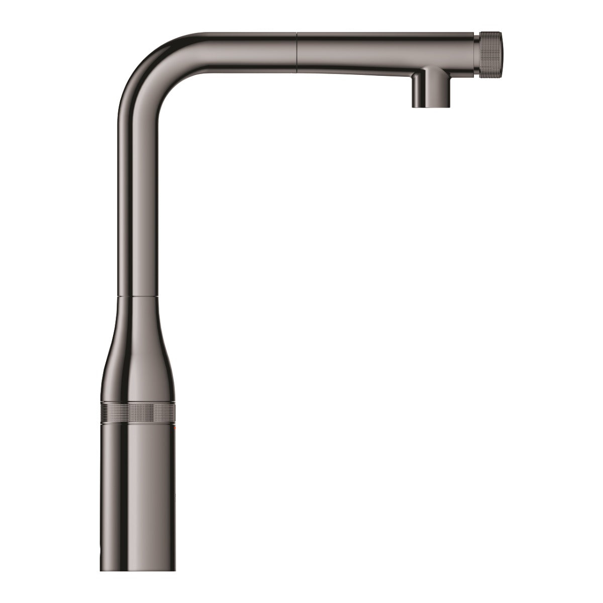 Baterie de bucatarie Grohe Essence Smartcontrol, 3/8'', pipa inalta, tip L, dus extractabil, limitator, hard graphite - 31615A00