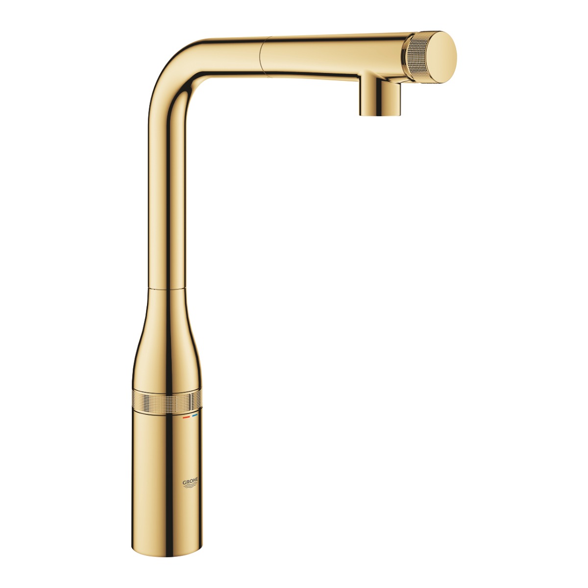 Baterie de bucatarie Grohe Essence Smartcontrol, 3/8'', pipa inalta, dus extractabil, pivotanta, cool sunrise - 31615GL0