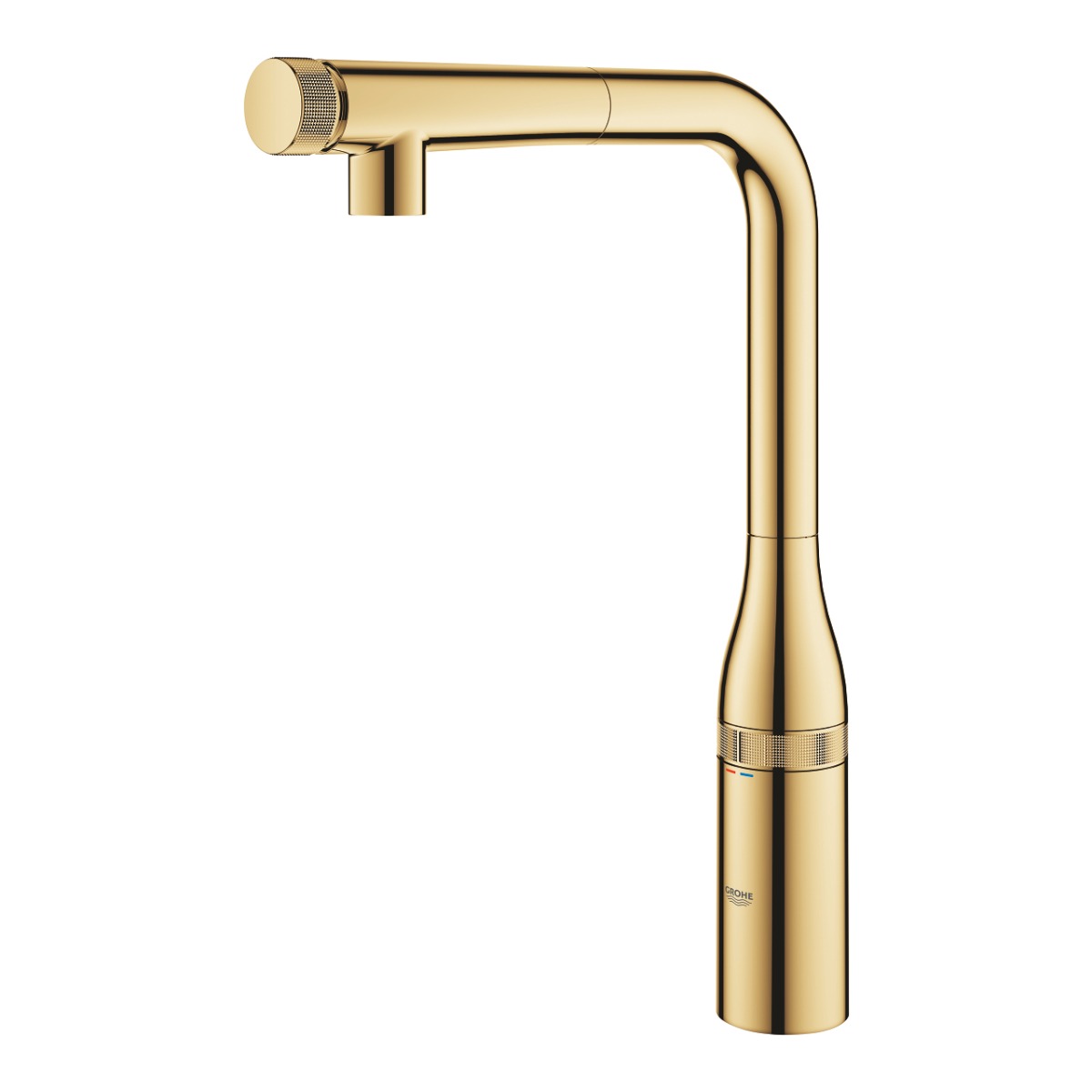 Baterie de bucatarie Grohe Essence Smartcontrol, 3/8'', pipa inalta, dus extractabil, pivotanta, cool sunrise - 31615GL0