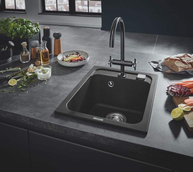 Chiuveta Quartz composite Grohe K700 , 400 x 500 mm, Negru - 31650AP0