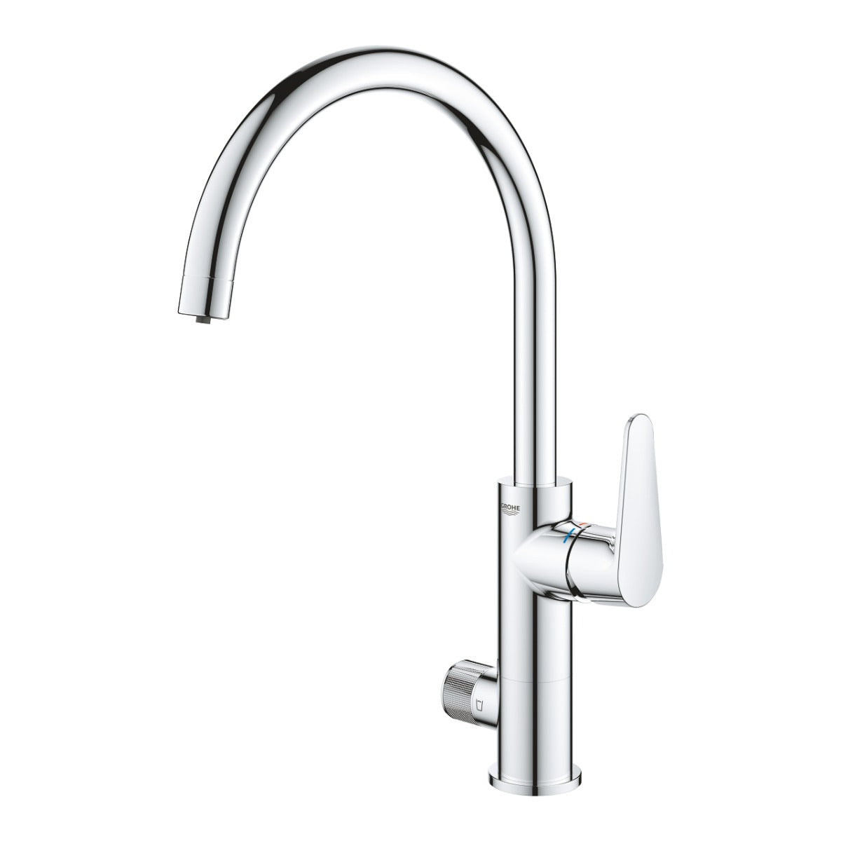 Baterie de bucatarie Grohe BauCurve Blue Pure,  monocomanda, pipa inalta, fara filtru, crom - 31723000