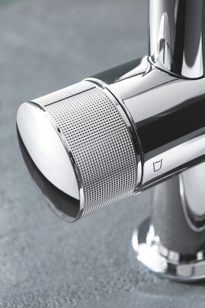 Baterie de bucatarie Grohe BauCurve Blue Pure,  monocomanda, pipa inalta, fara filtru, crom - 31723000