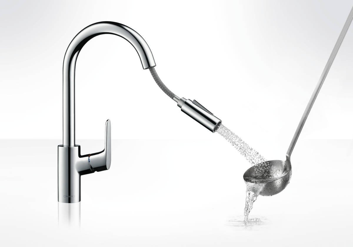 Baterie bucatarie Hansgrohe Focus 240, dus extractibil, crom - 31815000