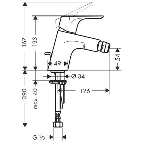 Baterie bideu Hansgrohe Focus E2, crom - 31920000