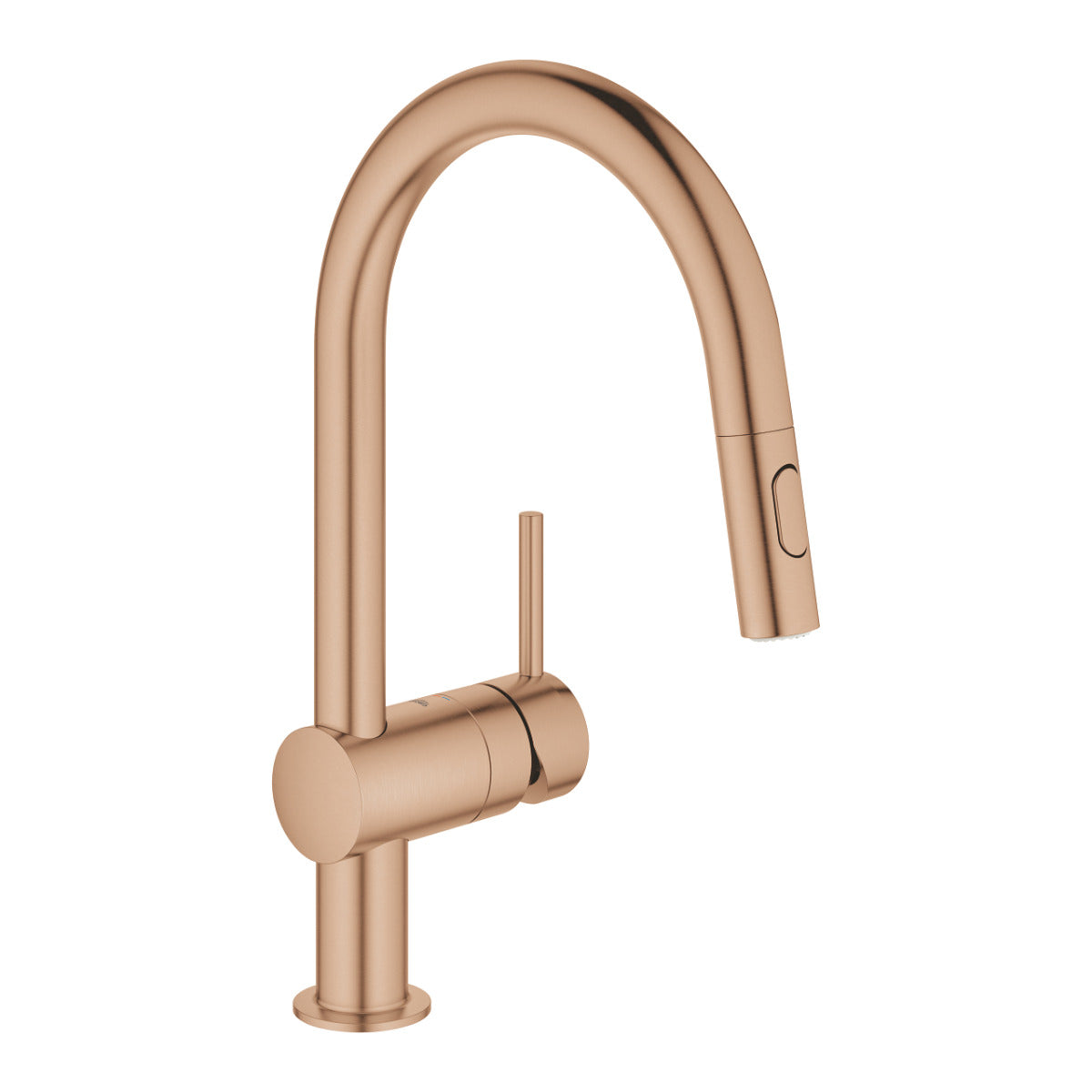 Baterie bucatarie Grohe Minta cu dus extractibil, pipa C, brushed warm sunset - 32321DL2