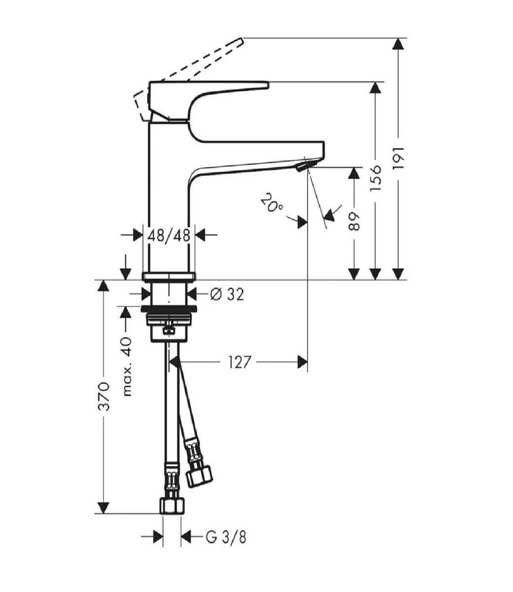 Baterie lavoar Hansgrohe Metropol 100 cu ventil Push-Open, brushed bronze - 32500140