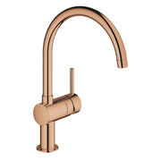 Baterie de bucatarie Grohe Minta, 3/8'', monocomanda, pipa inalta, cartus ceramic, pivotanta, warm sunset - 32917DA0