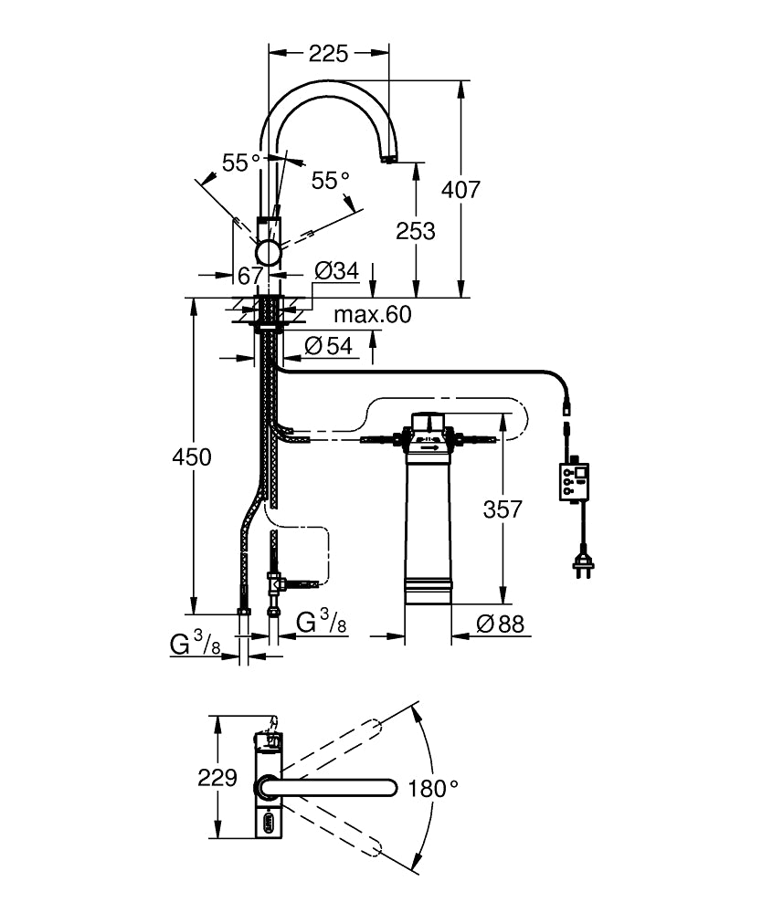 Baterie bucatarie Grohe Blue,finisaj mat-33249DC1