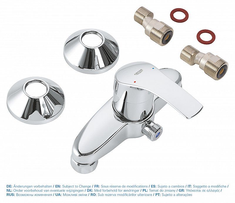 Set Coloana dus Grohe Vitalio palarie patrata 25 cm, baterie cabina dus Eurosmart (26698000, 33555002 )