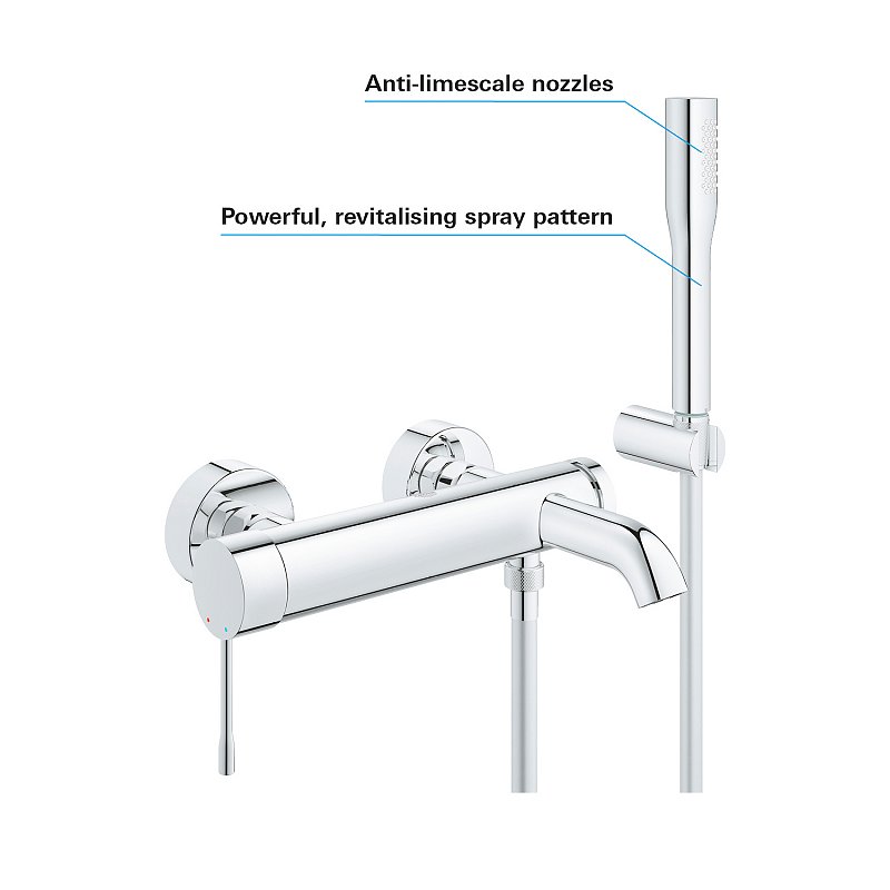 Baterie de cada cu set dus inclus, Grohe Essence New-33628001