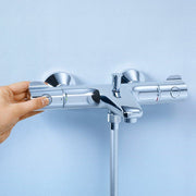 Pachet baterie cada/dus cu termostat Grohe Grohtherm 800(34567000) + para de dus mono Grohe New Tempesta(27852001)