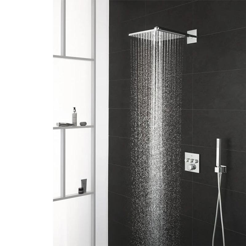 Sistem dus Grohe Grohterm Smartcontrol, termostatic, incastrat, Rainshower 310 SmartActive Cube, 2 jeturi, set dus Euphoria Cube stick, crom, 34706000 