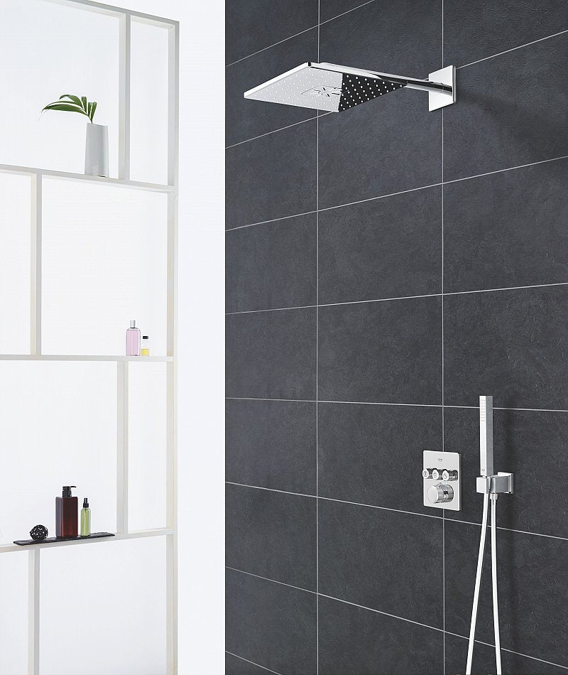 Sistem dus Grohe Grohterm Smartcontrol, termostatic, incastrat, Rainshower 310 SmartActive Cube, 2 jeturi, set dus Euphoria Cube stick, crom, 34706000