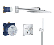 Sistem dus Grohe Grohterm Smartcontrol, incastrat, Rainshower 310 SmartActive Cube, 2 jeturi, set dus Euphoria Cube stick, crom, fara termostat 34712000