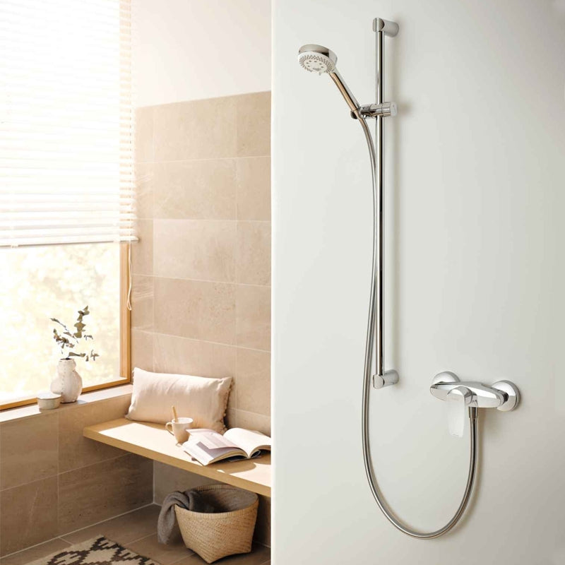 Baterie dus Kludi Pure & Solid monocomanda, fara set dus, crom - 348410575
