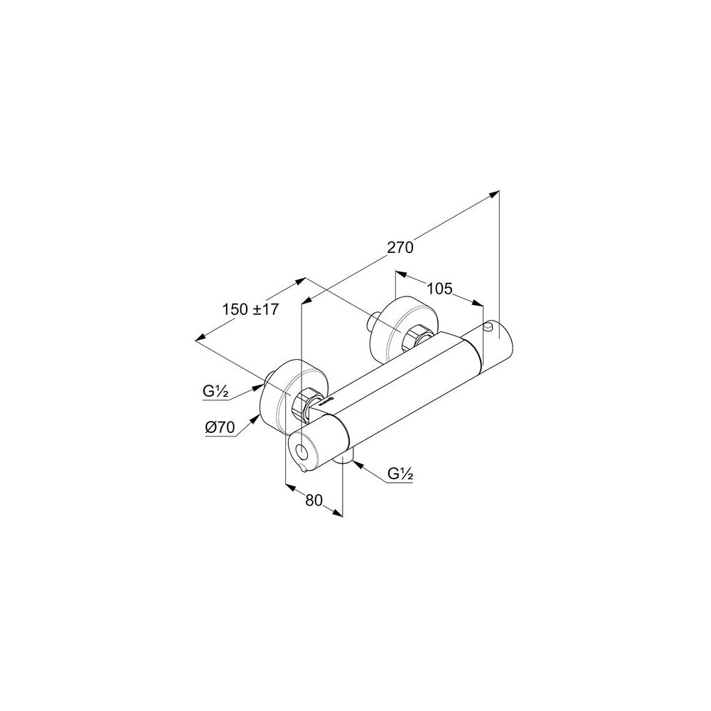 Baterie dus Kludi Basic Thermostat, monocomanda, crom - 350020538