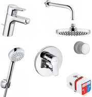 Set baterii montaj incastrat, doi consumatori, Kludi 7 in 1, palarie 200mm, baterie lavoar-44KL0950