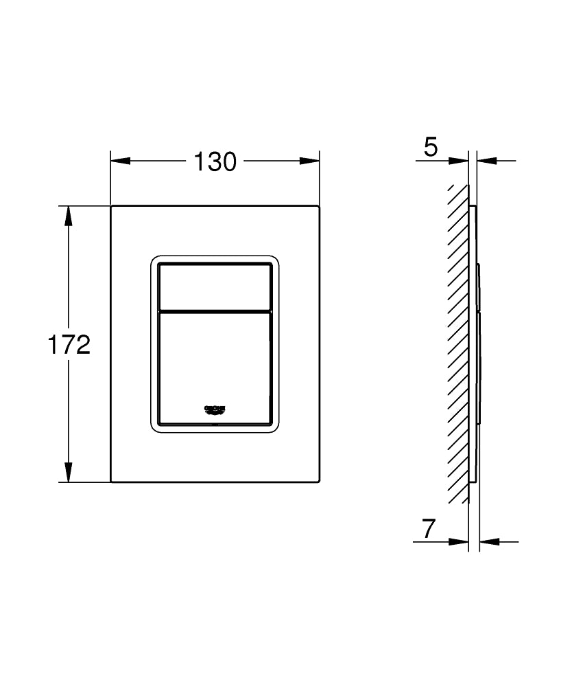 Placa de actionare Grohe Skate Cosmopolitan, 130 x 172 mm, alpine white- 37535SH0