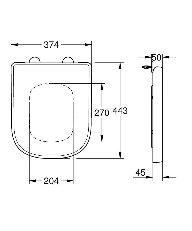 Capac WC Grohe Euro Ceramic, eliberare rapida, incluse set fixare, duroplast, alb - 39331000