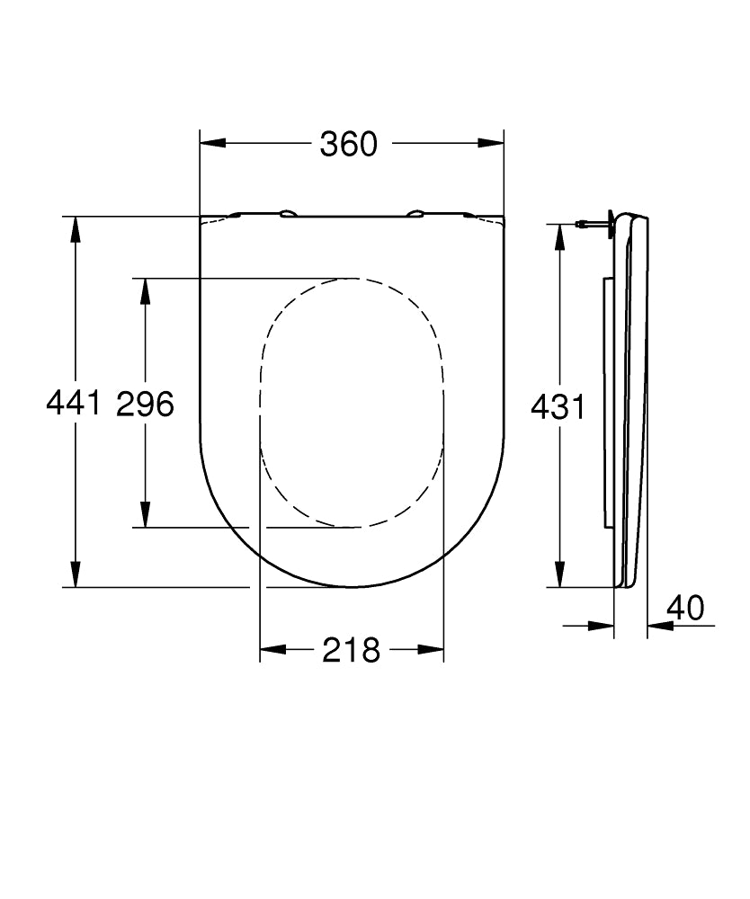 Capac wc softclose Grohe Essence ceramic, soft-close, alb - 39577000