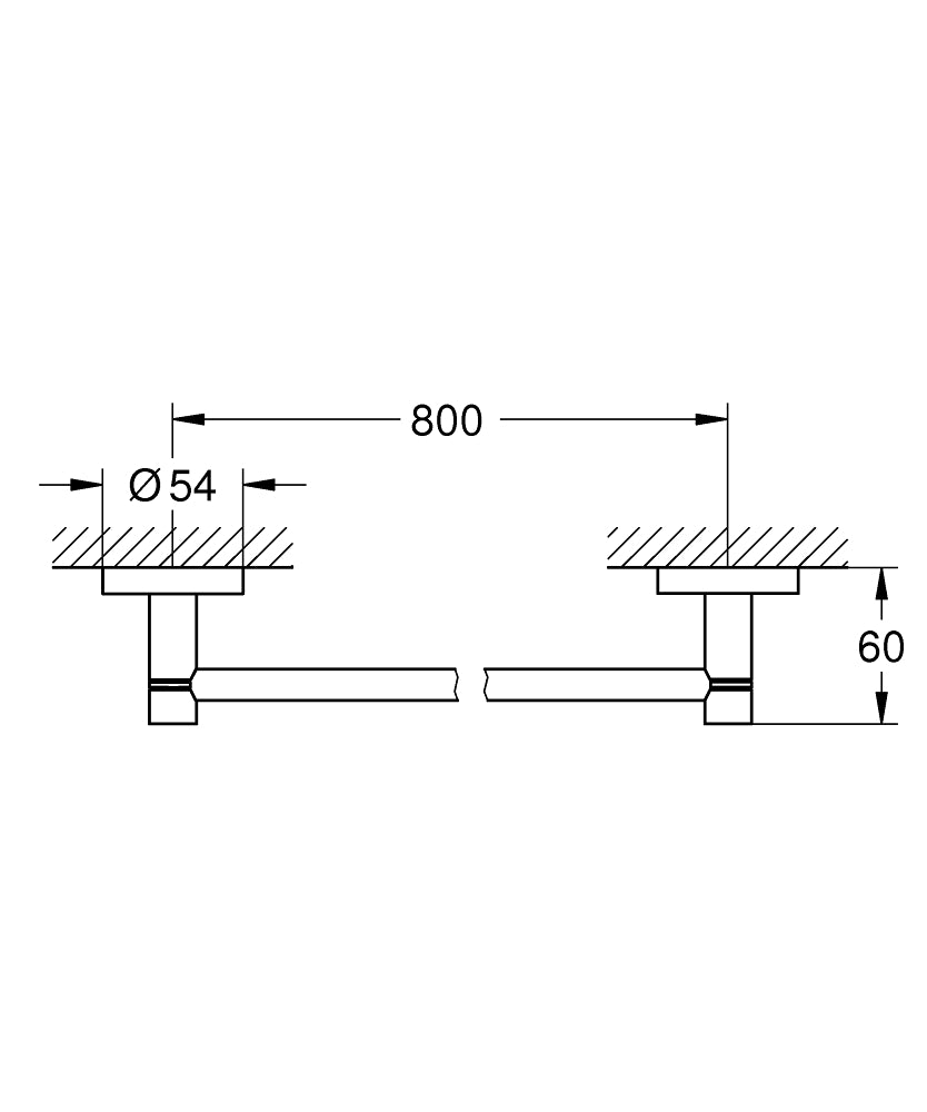 Suport prosop Grohe Essentials , 800 mm, brushed cool sunrie - 40386GN1