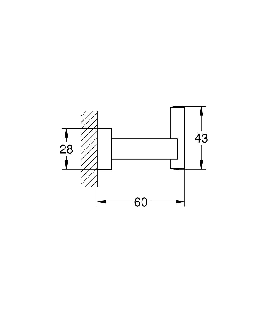Agatatoare prosop Grohe Essentials Cube, brushed hard graphite - 40511AL1