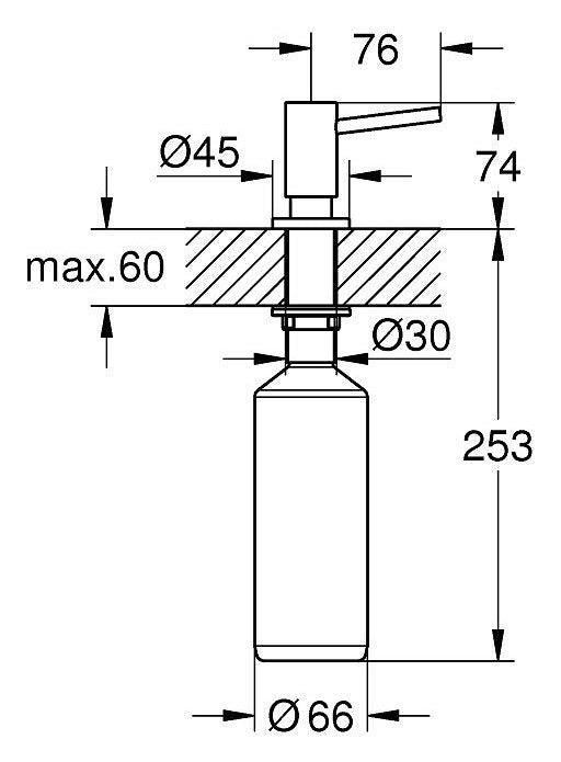 Dispenser sapun pentru bucatarie Grohe,suprafata mata-40536DC0