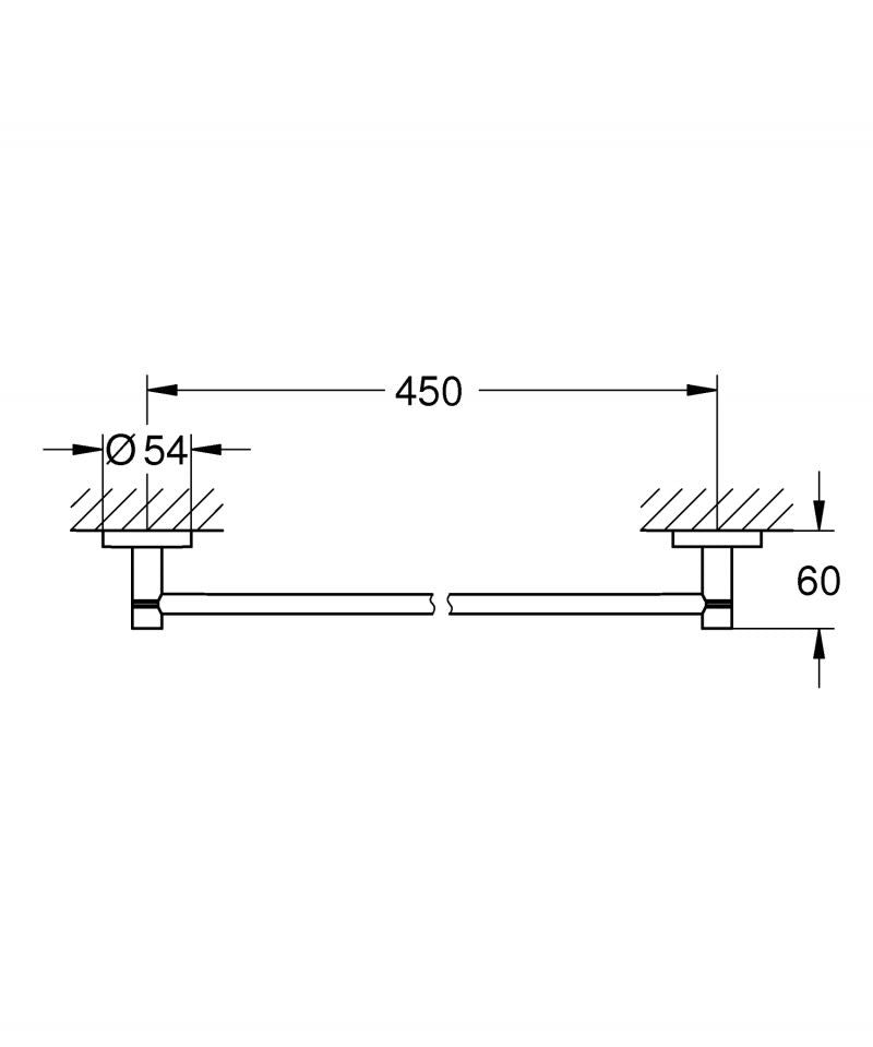 Suport prosop Grohe Essentials, 504 mm, hard graphite - 40688A01
