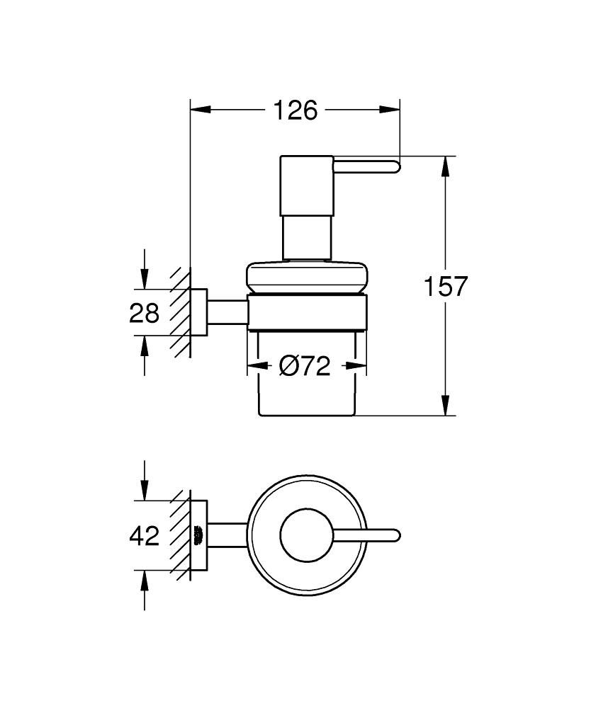 Dispenser sapun lichid Grohe Essentials Cube, cu suport, Crom-40756001