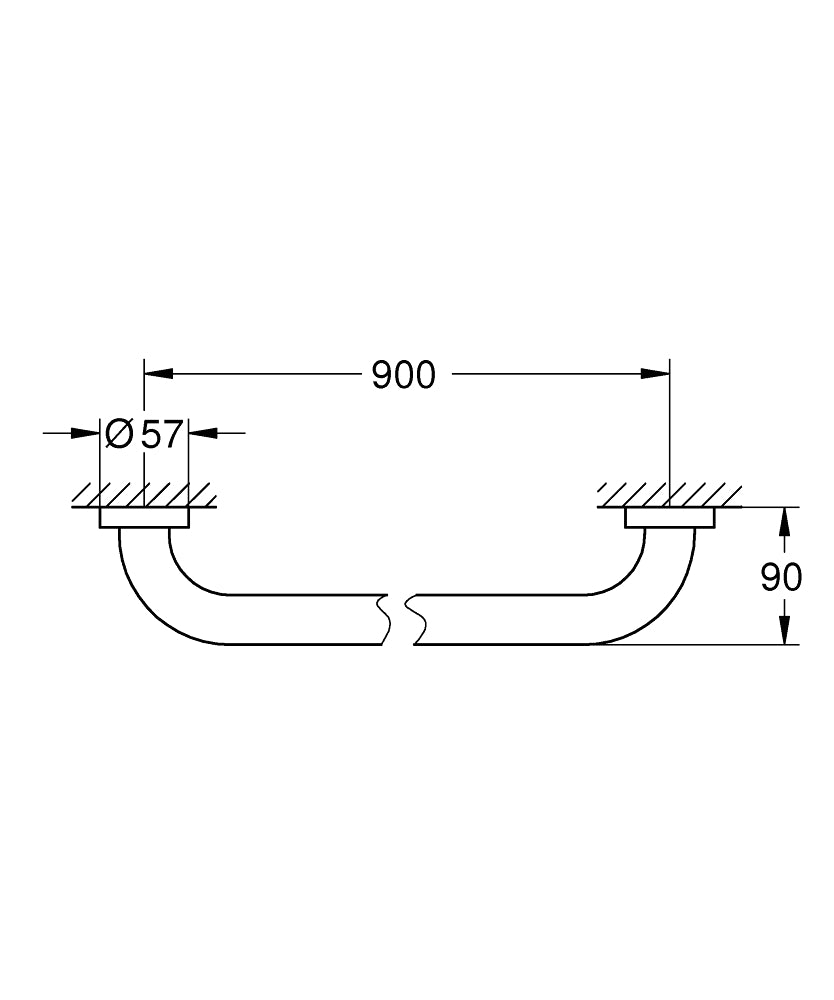 Bara sustinere Grohe Essentials,900mm, crom, metal-40795001