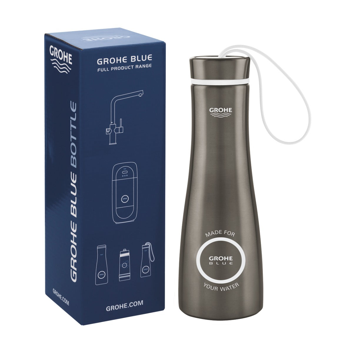 Termos Grohe Blue, 450 ml, otel inoxidabil, brushed hard graphite - 40848AL0