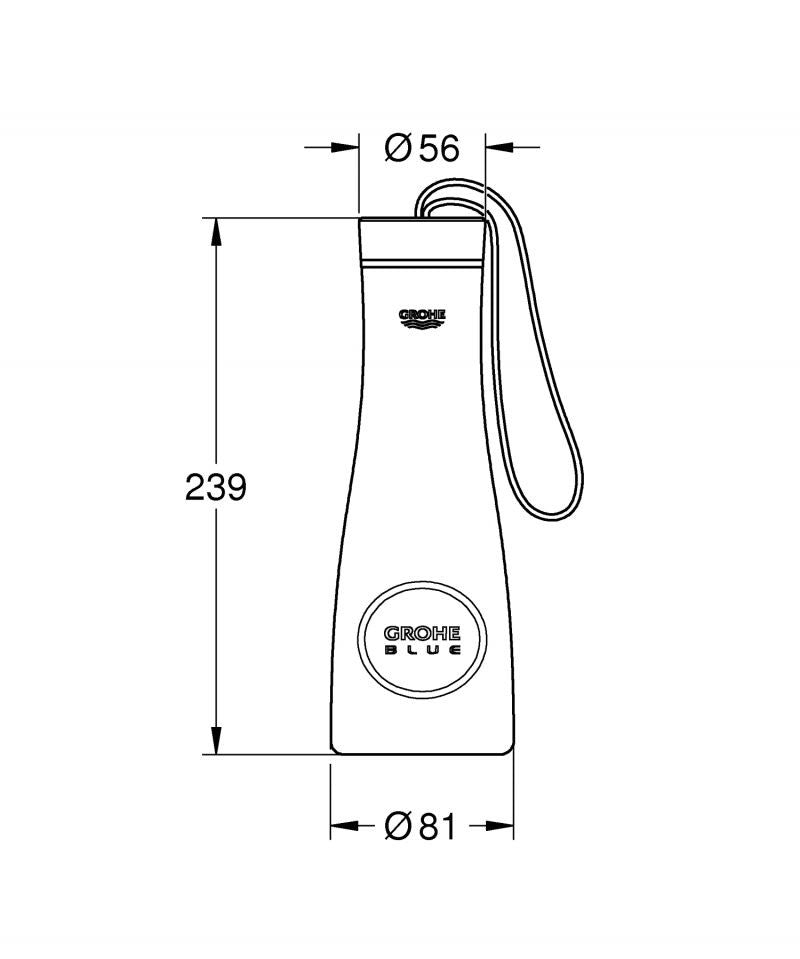 Termos Grohe Blue, 450 ml, otel inoxidabil, brushed hard graphite - 40848AL0