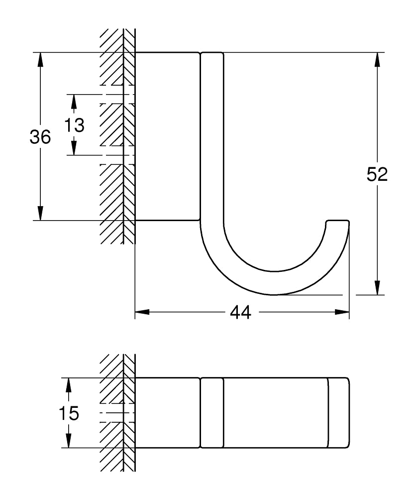 Agatatoare Grohe Selection, crom, fixare perete -41039000
