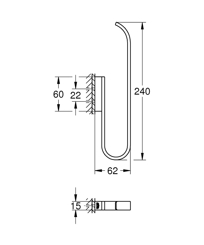 Suport rezerva hartie igienica Grohe Selection, 2 role, montare pe perete, brushed hard graphite - 41067AL0