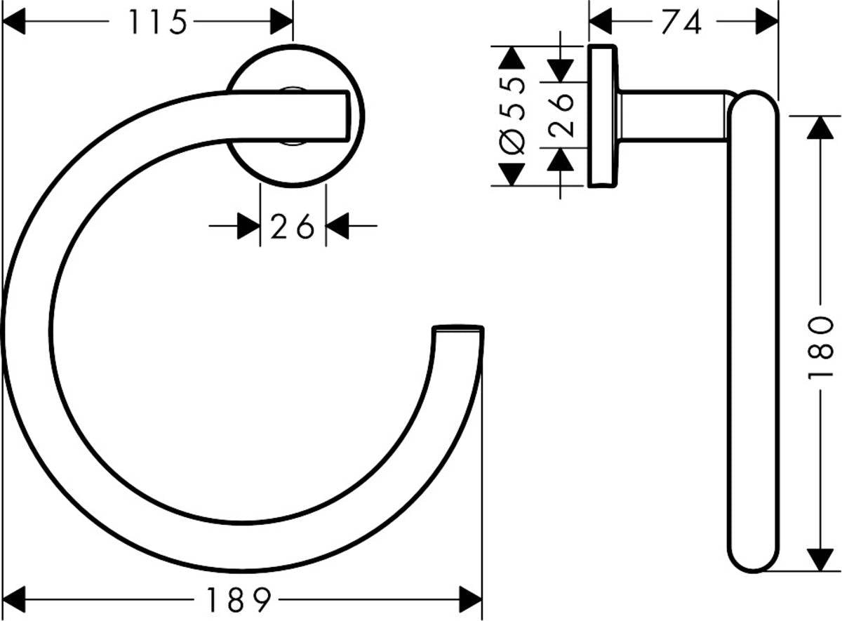 Inel port-prosop Hansgrohe Logis Universal, crom - 41724000