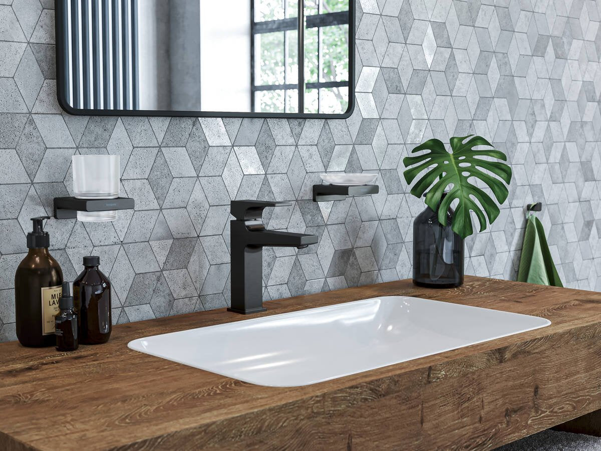 Pahar cu suport Hansgrohe AddStoris, negru mat - 41749670