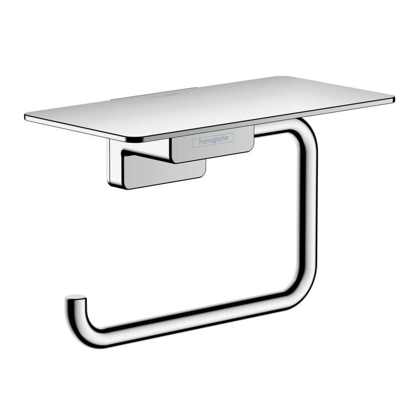 Suport hartie igienica cu raft Hansgrohe AddStoris, crom - 41772000