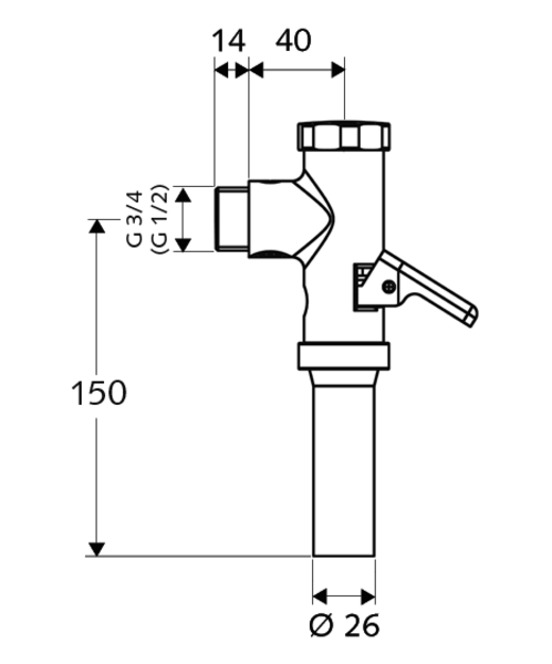 Robinet spălare WC SCHELL SCHELLOMAT, DN 20, crom - 48022380