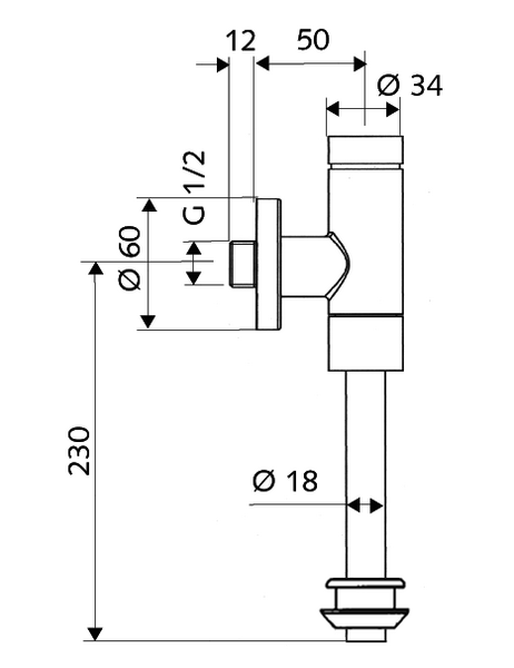 Robinet spălare pisoar SCHELL SCHELLOMAT Basic, DN 15, crom - 024760